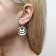 Medium Layered and Tiered Wide Rings Wire Earring
