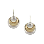 Tiered and Layered Dished Discs Wire Earring
