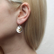 Tiered and Layered Dished Discs Wire Earring