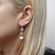 Three Tiered Dished Discs Wire Earring