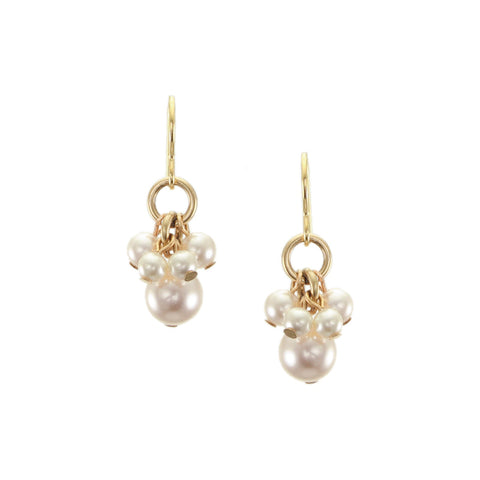 Pearl Cluster Wire Earring