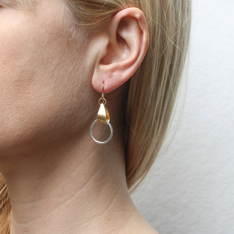 Small Triangular Loop with Ring Wire Earrings
