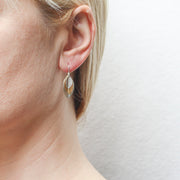 Small Triple Layered Leaves Wire Earrings