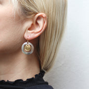 Cutout Disc with Hanging Disc Wire Earrings