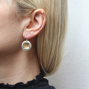 Discs with Square Cutout Wire Earrings