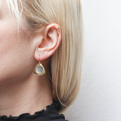 Small Rounded Triangles with Cutout Wire Earrings