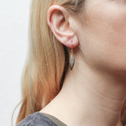 Small Stacked Leaves Wire Earrings