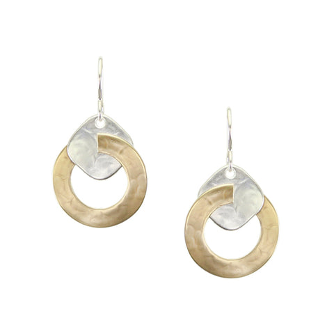Small Ring with Rounded Square Wire Earrings