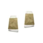 Wire-Wrapped Tapered Rectangle Clip or Post Earring