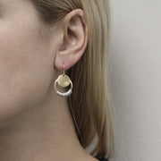 Disc with Ring and Small Accent Rings Wire Earring