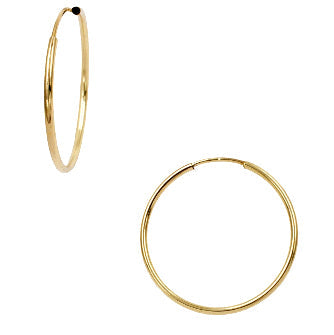 14K Gold Medium Lightweight "Endless" Hoop