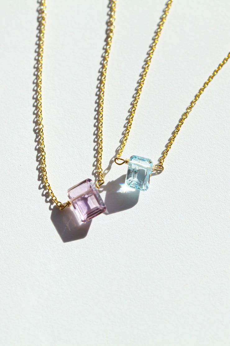 Amethyst Emerald Cut Necklace