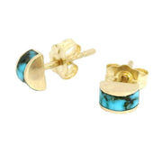 Luna Stud Earrings - Blue Black Turquoise