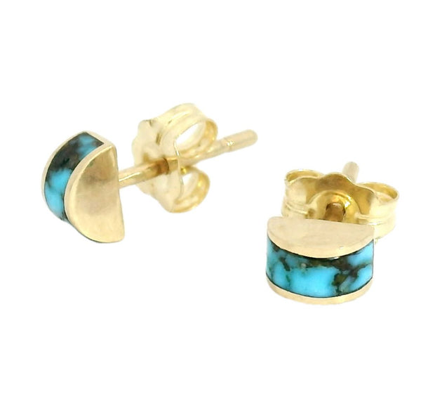 Luna Stud Earrings - Blue Black Turquoise