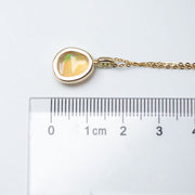 Elegant Fire Opal, Diamond Tsavorite Necklace 18K Yellow Gold