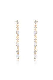 Dainty Linear Crystal Drop Earrings