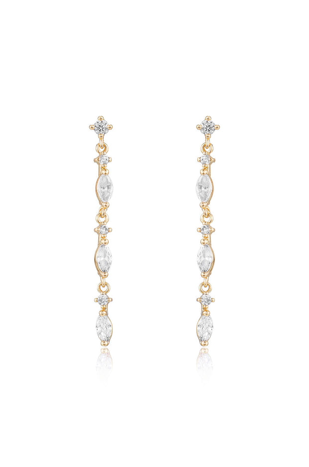 Dainty Linear Crystal Drop Earrings