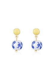 Indigo Floral Drop Earrings