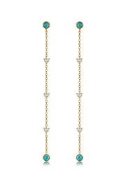 Green Kyocera Opal Drop Earrings