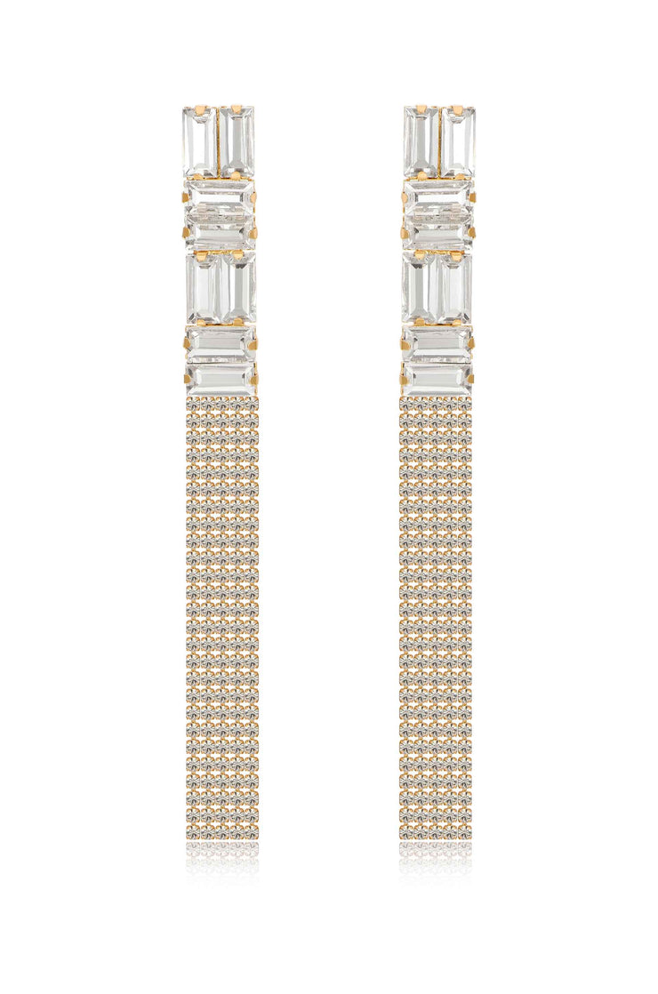 Art Deco Crystal Chain Earrings