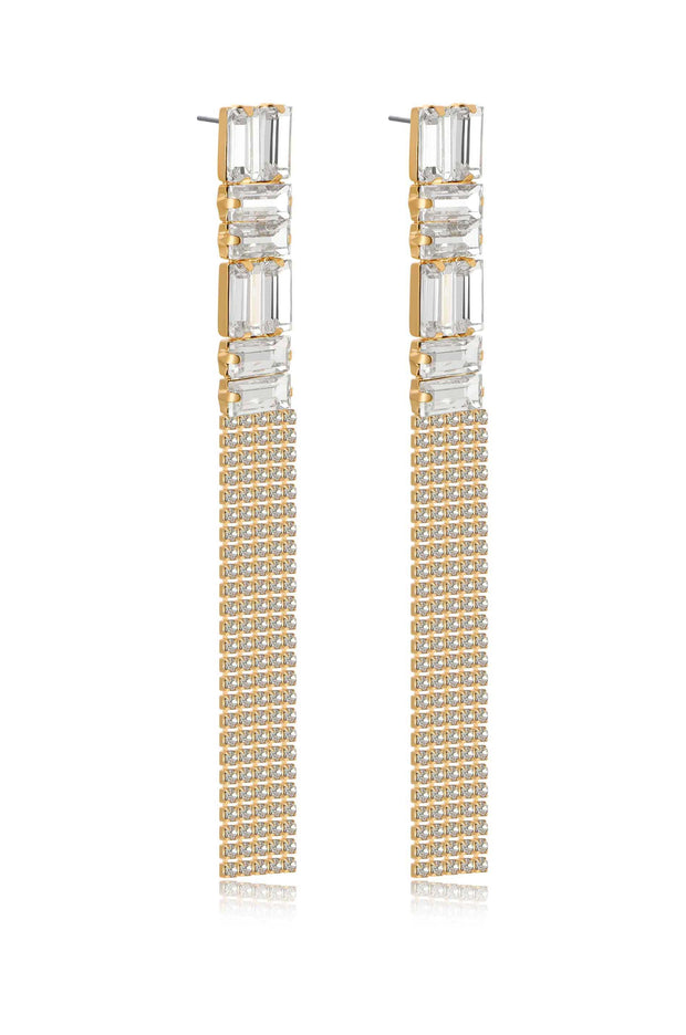 Art Deco Crystal Chain Earrings