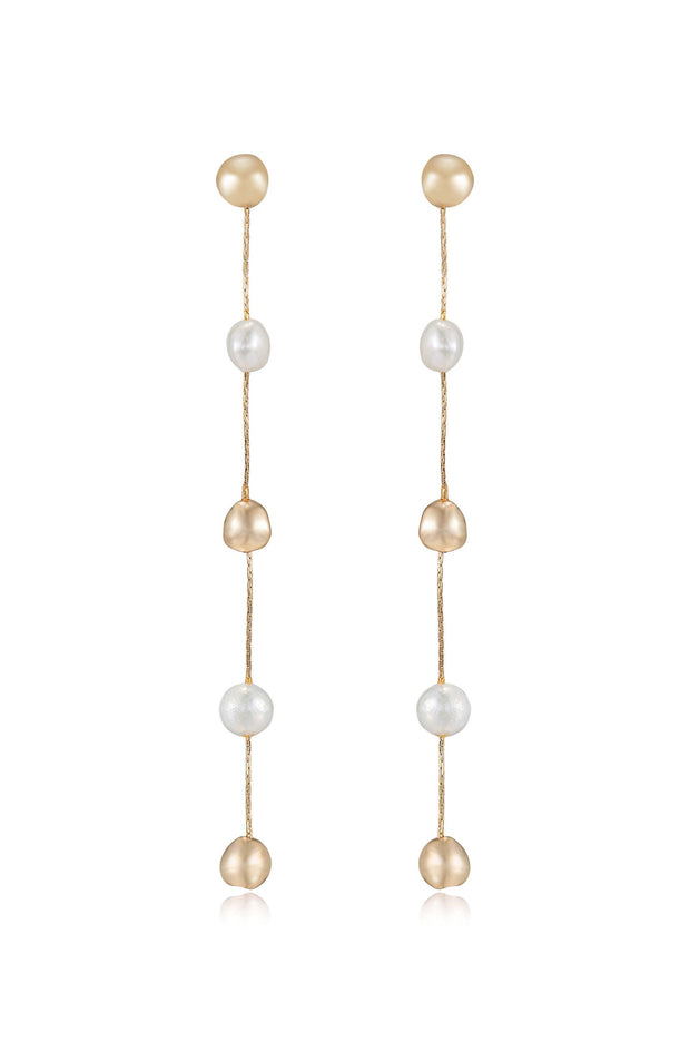 Alternating Freshwater Pearl Drop Earrings