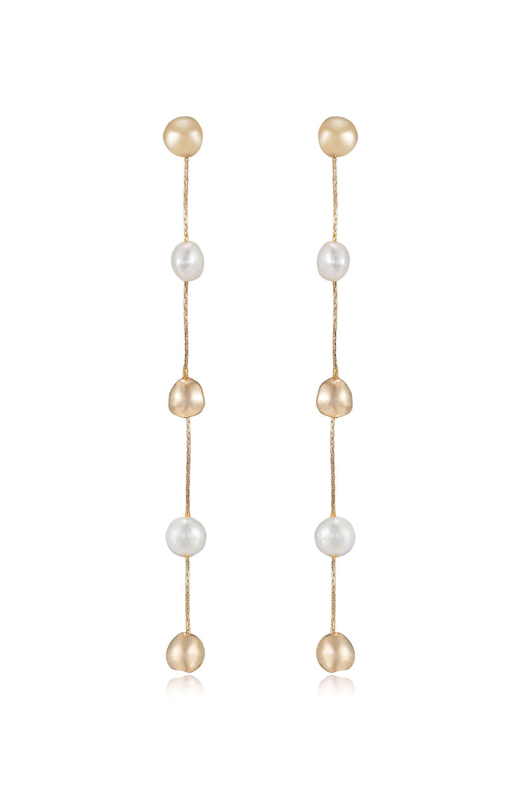 Alternating Freshwater Pearl Drop Earrings