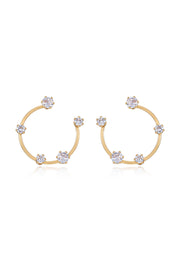 Celestial Small Wire & Crystal Ring Earrings