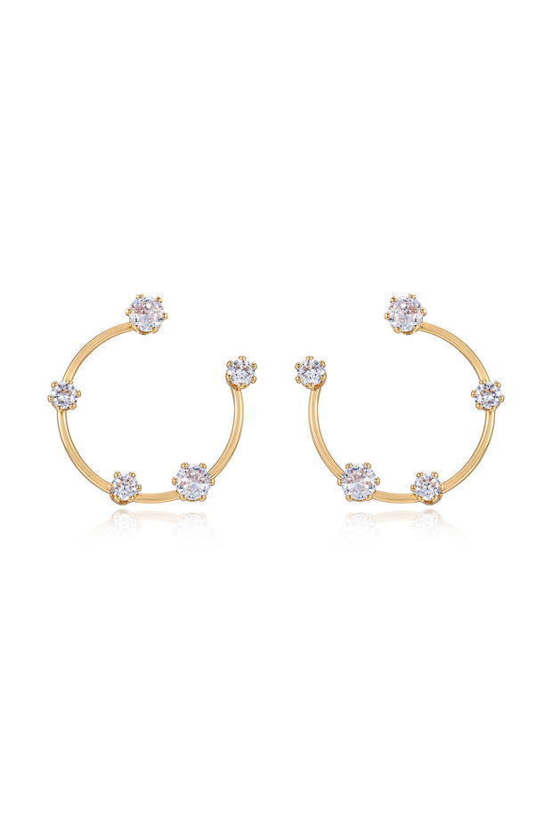 Celestial Small Wire & Crystal Ring Earrings