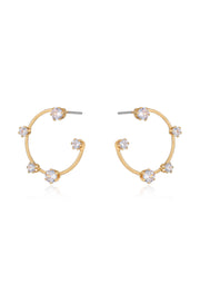 Celestial Small Wire & Crystal Ring Earrings