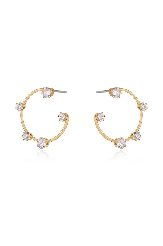 Celestial Small Wire & Crystal Ring Earrings