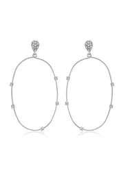 Delicate Crystal Large Oval Hoop Earrings