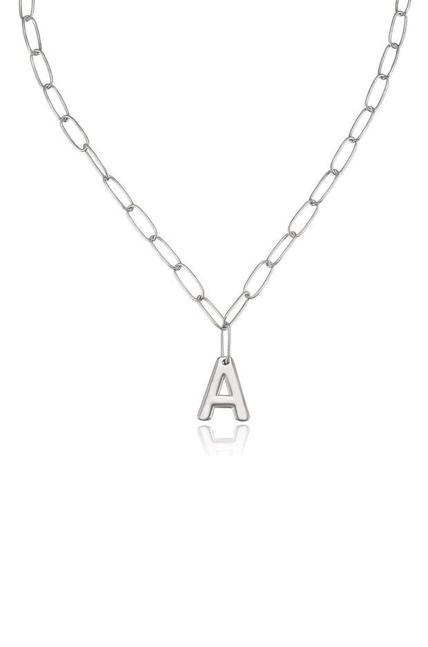 Paperclip Link Initial Necklace