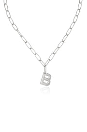 Paperclip Link Initial Necklace