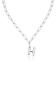 Paperclip Link Initial Necklace