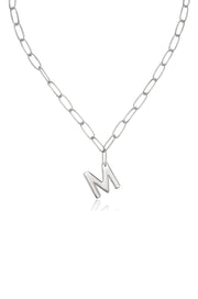 Paperclip Link Initial Necklace