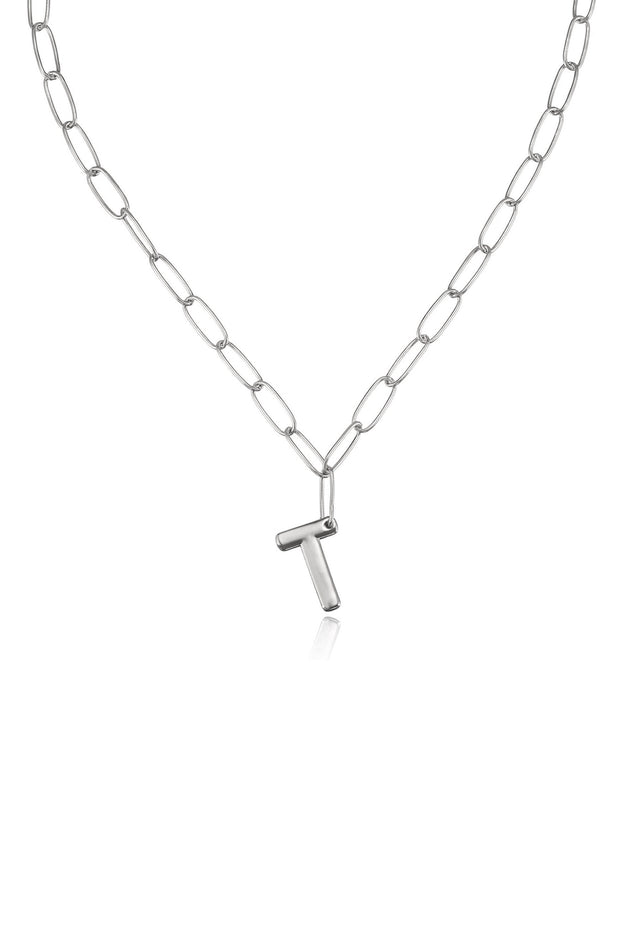 Paperclip Link Initial Necklace