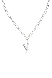 Paperclip Link Initial Necklace