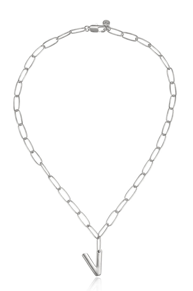 Paperclip Link Initial Necklace