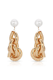 Liquid Gold Pearl Drop Earrings