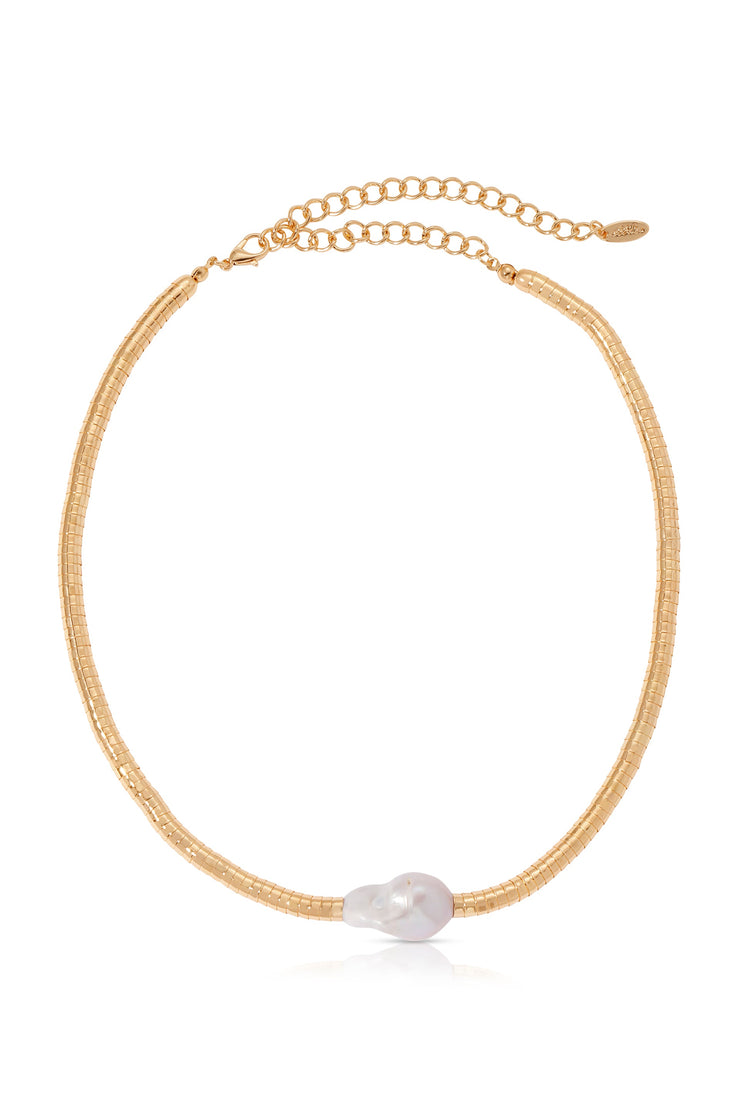 Liquid Gold and Pearl Choker