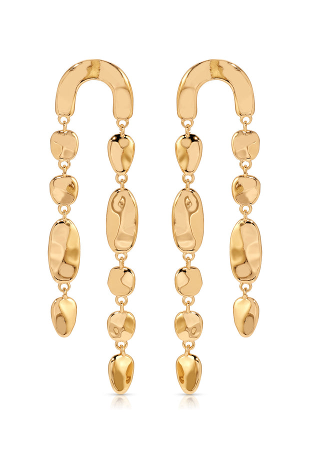 Cascading Hammered Link Earrings