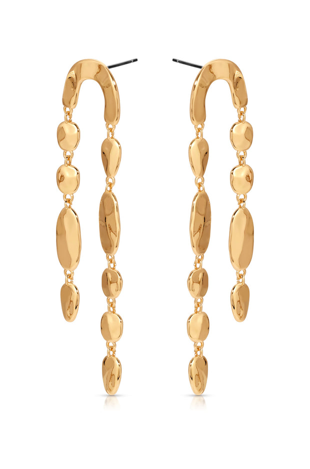 Cascading Hammered Link Earrings