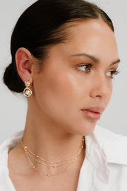 Organic Shape Crystal Earrings