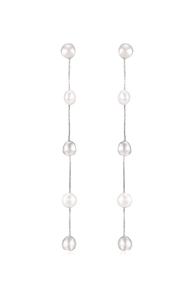 Alternating Freshwater Pearl Drop Earrings