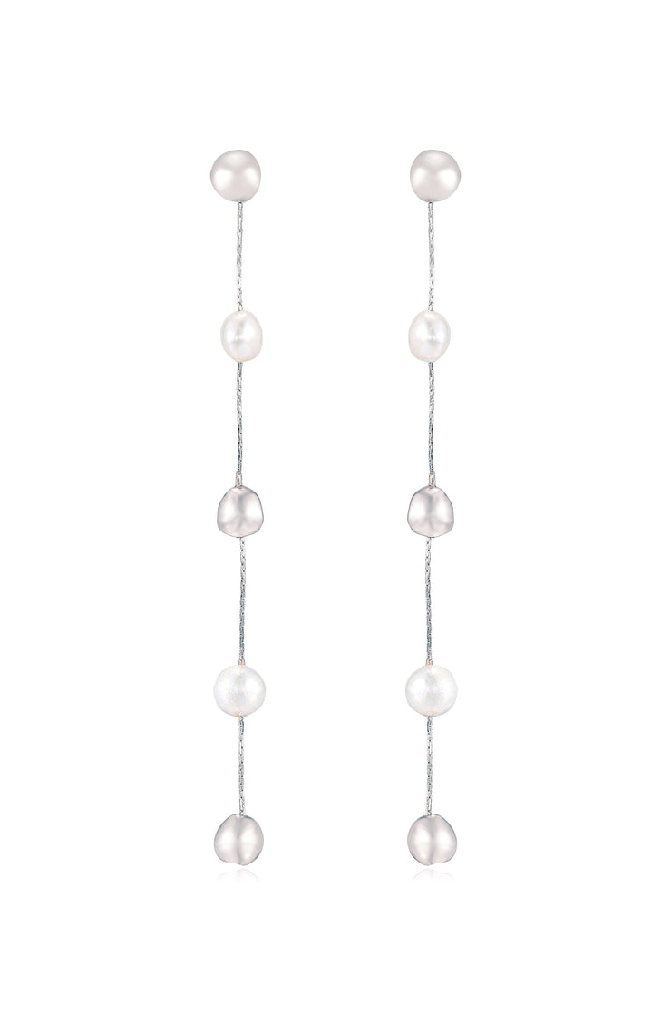 Alternating Freshwater Pearl Drop Earrings