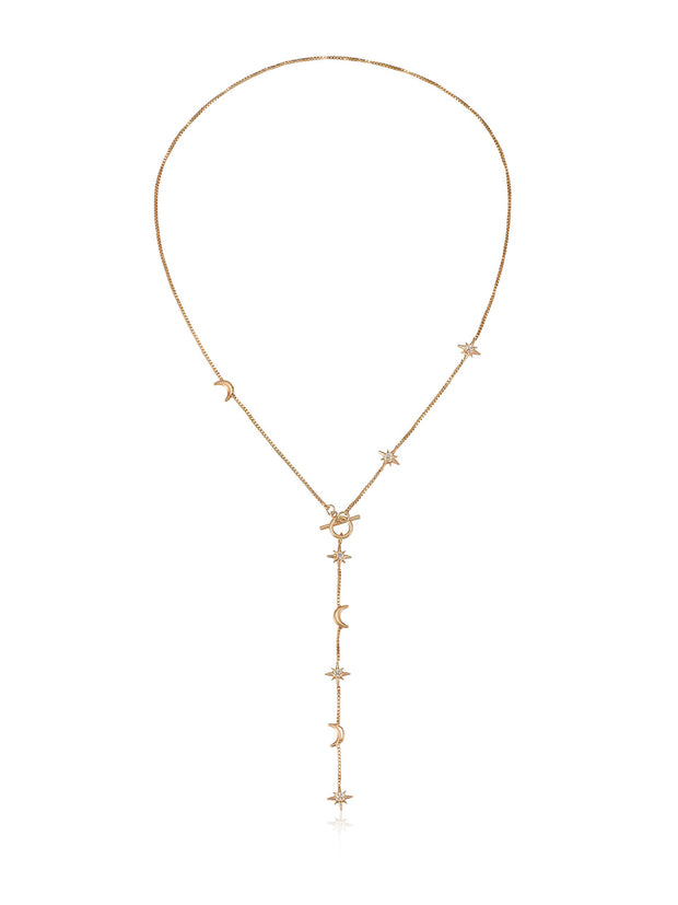 Delicate Celestial Lariat Necklace