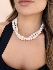 Double Strand Pearl Necklace