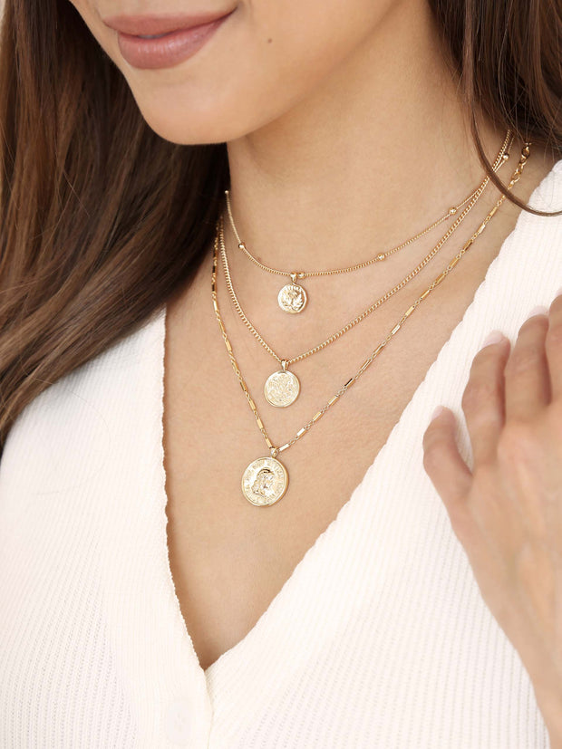 Three Coins Necklace Set