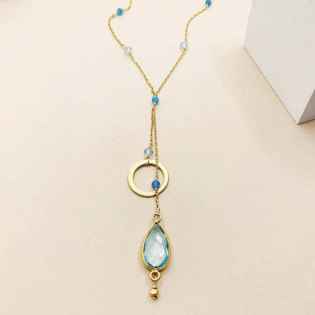Aquamarine Quartz Ballet Necklace